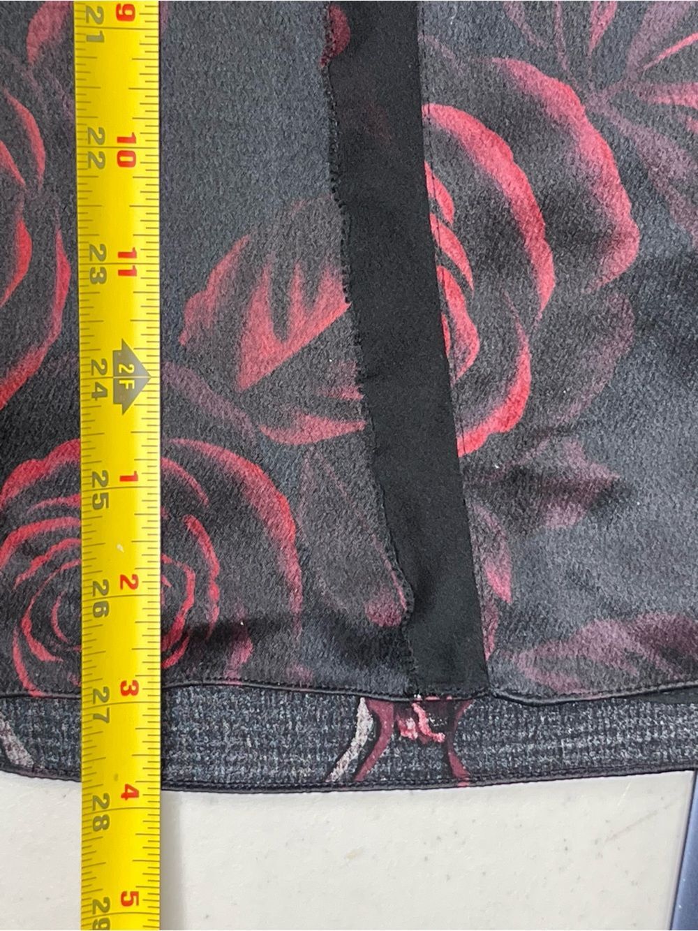 NWT Fairy Grunge Witchy Dark Floral Whimsigoth 100% Silk Midi Skirt Sz 16 - Picture 12 of 12